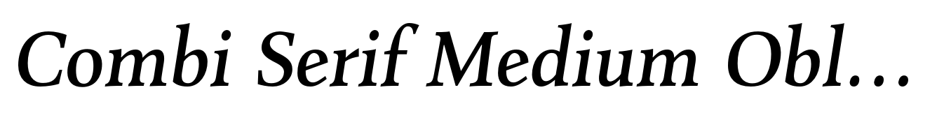 Combi Serif Medium Oblique